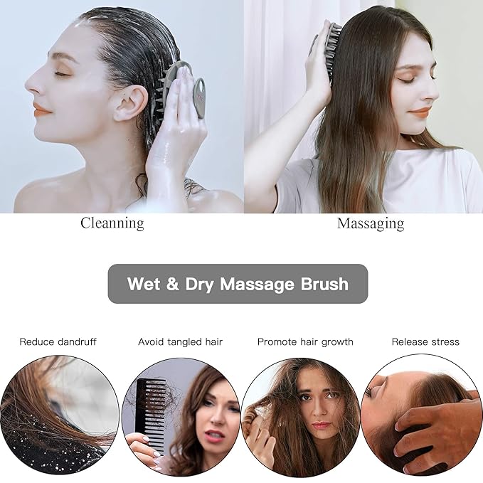 INNERNEED One-piece Scalp Massager Shampoo Brush, Wet & Dry Scalp Care Head - Image 5