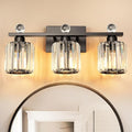 3-Light Black Modern K9 Crystal Vanity Lights by KunruiTAI