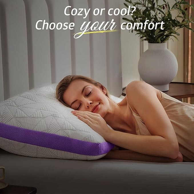 BETU Cooling Pillows Standard Size Set of 2, Shredded Memory Foam Cool Pillows - Image 6