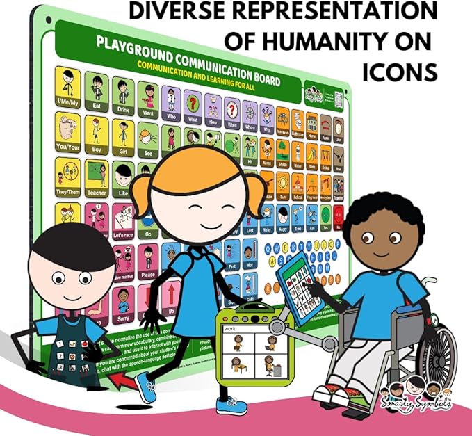 Weather-Proof Aluminum School Playground Communication Board for Autism - Outdoor Inclusive Communication Aid, Lightweight & Durable for Autism & Inclusive Play