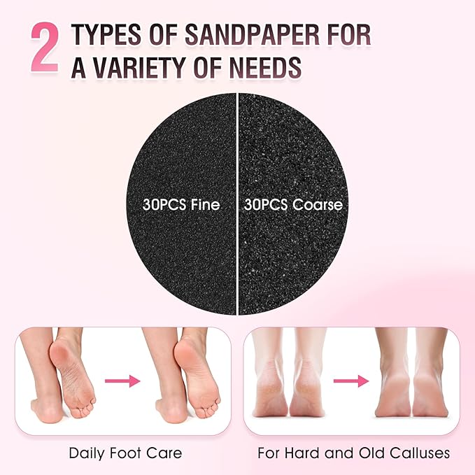 Electric Foot File Callus Remover: Adjustable Speed 1000RPM Feet File Grinder - Image 5