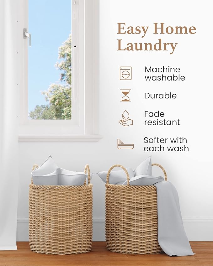 1000 TC Light Gray King Pillowcases Set of 4 100% Egyptian Cotton Pillow Cases - Image 5