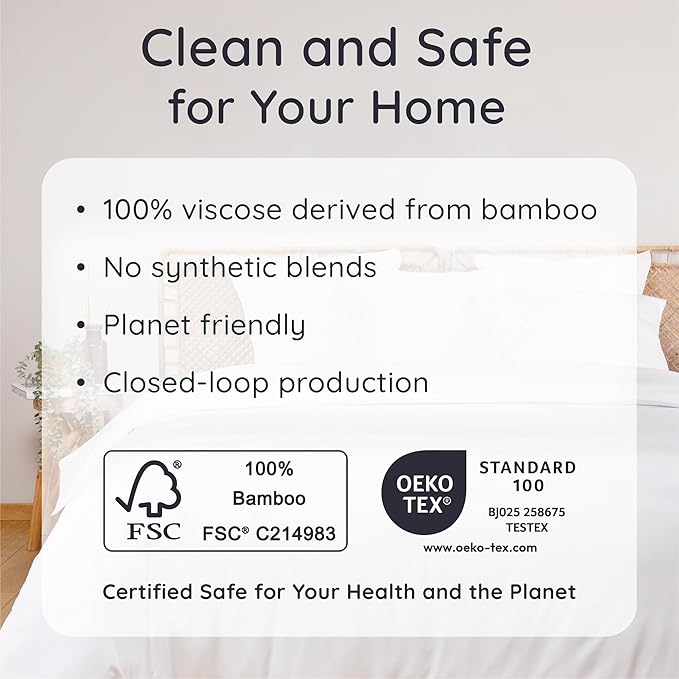 Bambaw Full White Fitted Sheet Only, 100% Viscose Derived from Bamboo Full Size - Image 6