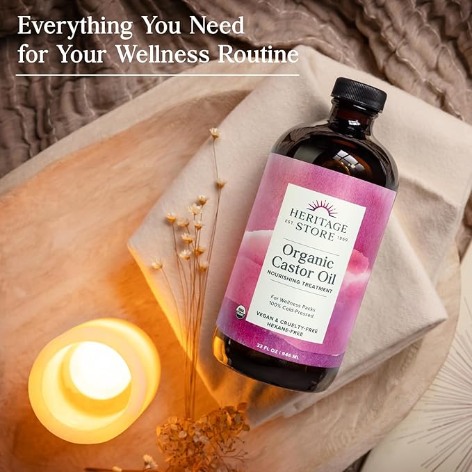 HERITAGE STORE Organic Castor Oil Pack Wrap Kit - Image 5