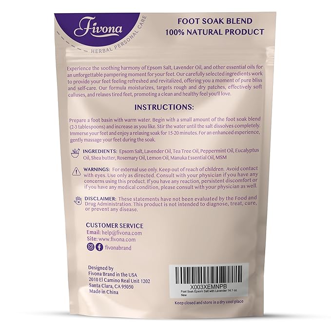 Fivona Foot Soak Blend Epsom Salt - Image 9