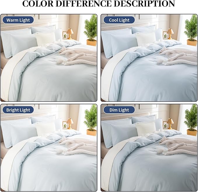 NEXHOME PRO Duvet Cover Set King Size Linen Look Textured Organic Natural 100% - Image 2