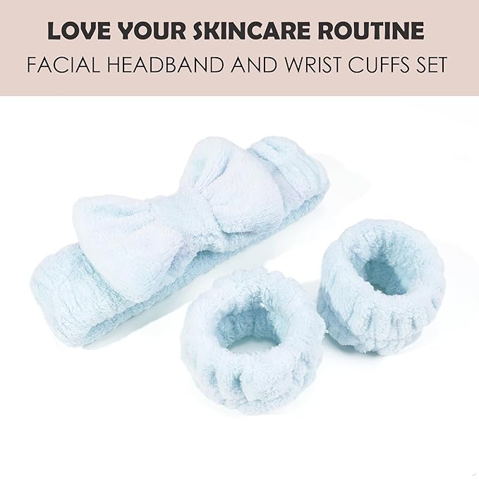 Ayesha Blue Spa Headband and Wristband Set - Image 3