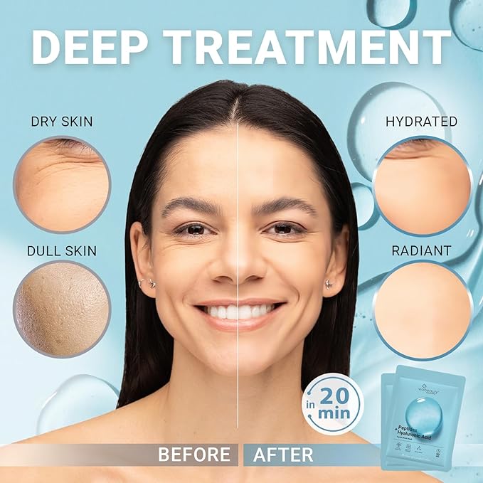 VIABEAUTY 8 Pack Hyaluronic Acid Face Mask - Image 2