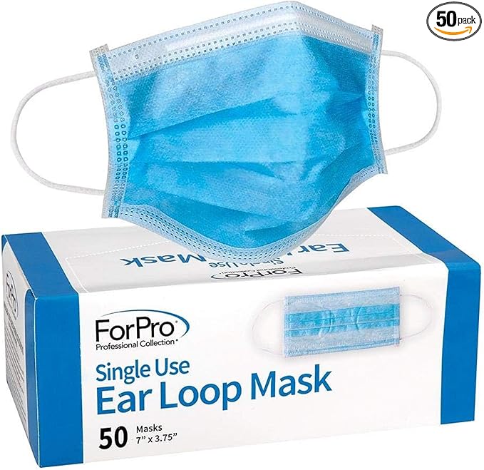 ForPro Professional Collection Single Use Ear Loop Mask, 3-Ply Disposable by ForProProfessionalCollection