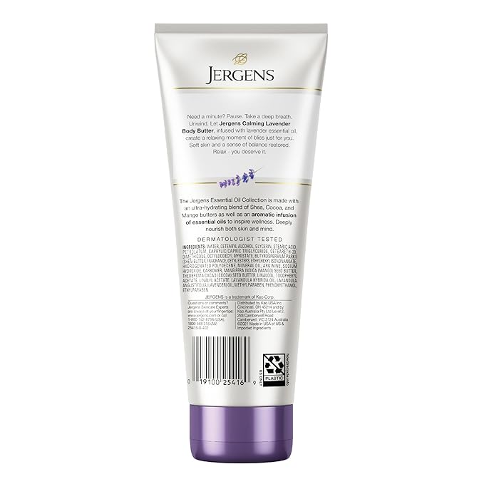 Jergens Lavender Body Butter Hand and Body Lotion, Moisturizer - Image 8
