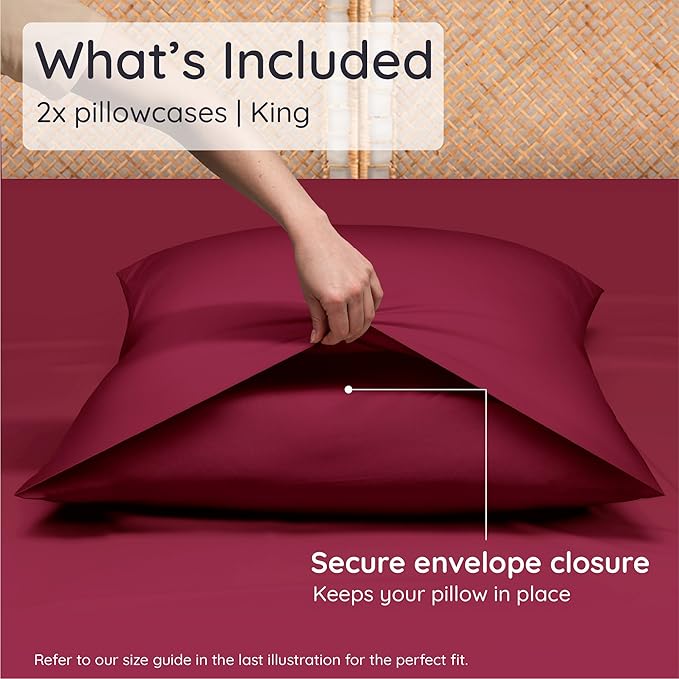 Bambaw 100% Viscose Derived from Bamboo Pillowcase King Size – Set of 2 Cooling - Image 2