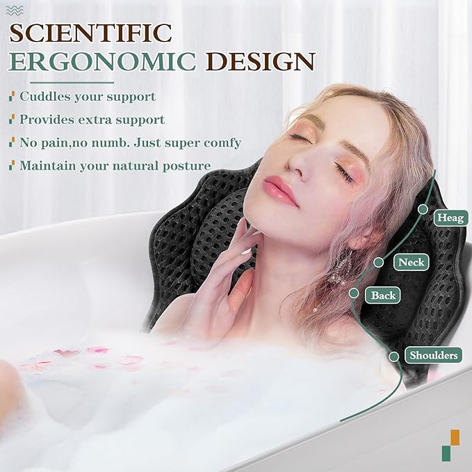 Bath Pillow RUVINCE Ergonomic Luxury Bathtub Pillow - Image 2