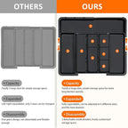 Spaclear Large Utensil Drawer Organizer Expandable Silverware Organizer for Kitchen Drawer Adjustable Cooking Utensil Holder Cutlery Flatware Tray Spatula Tools Gadgets Storage Dividers Plastic Black