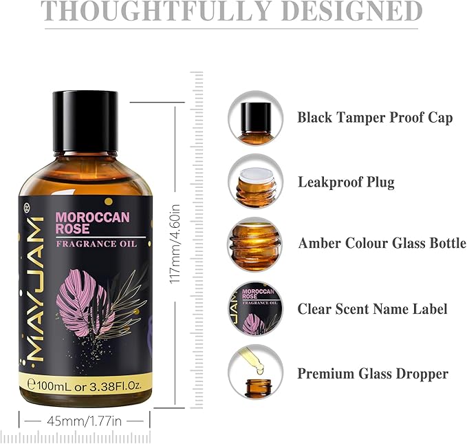 Moroccan Rose Fragrance Oil Essential Oil, MAYJAM 3.38FL.OZ Moroccan Rose Oil - Image 8