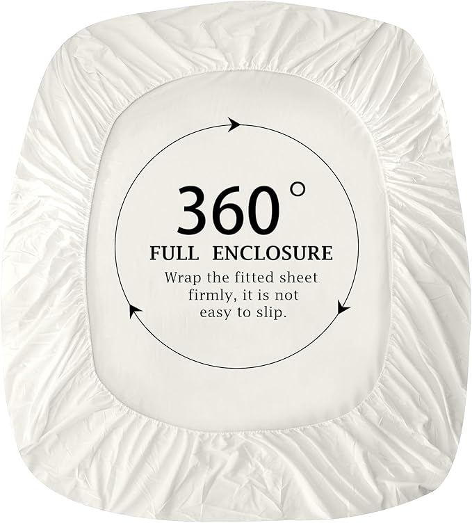 FreshCulture Pure Cotton Fitted Sheets King Size, 300 Thread Count Percale - Image 5