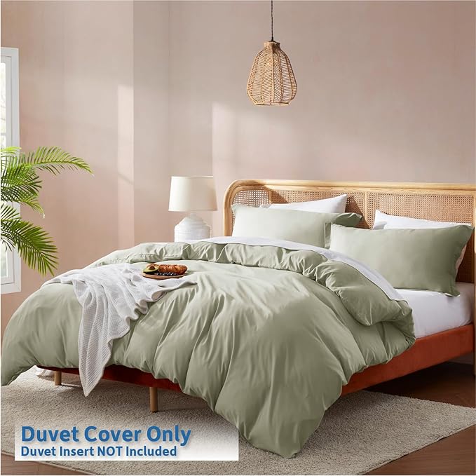 Nestl Light Sage Duvet Cover King Size - Image 2