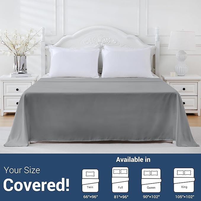 Bulk Twin Flat Sheets Only, 6 Pack Quick Sort Top Bed Sheet, Color-Coded Label - Image 5