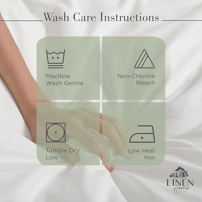 Linen Home 100% Cotton Percale Sheets Queen Size, Oil Green, Deep Pocket - Image 5