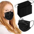 100Pcs Black Disposable Face Mask, 3 Ply Black Face Masks by SDIW