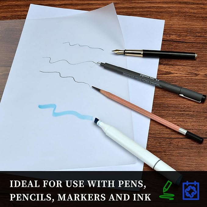 SEMLEART Artit's Tracing Paper roll,32lb/50gsm,34 inch x 25 Yard,Translucent Tracing Paper for Pencil, Marker and Ink - Trace Images, Sketching,Drawing