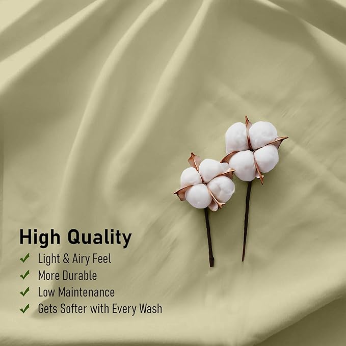 RUVANTI 100% Cotton Sheets – Queen Size Percale Bedding, Cooling & Breathable - Image 5