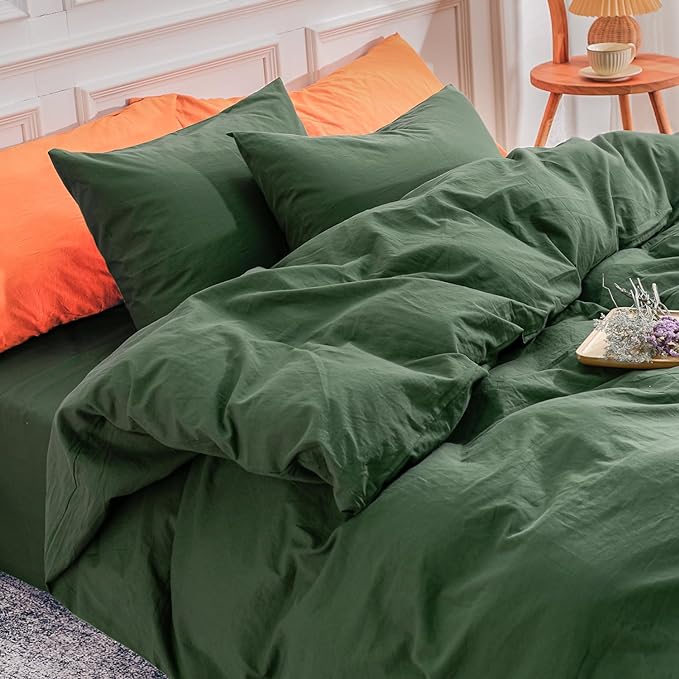 NEXHOME PRO Duvet Cover Set Kids Twin Size Linen Feel Textured Organic Natural by NEXHOMEPRO