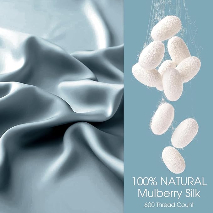 100% Silk Pillow Cases 2 Pack Standard Size Mulberry Silk Pillowcase - Image 2