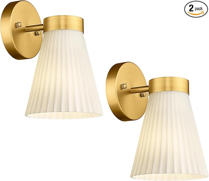 Gold Wall Sconces Set of Two, HWH Modern Bathroom Vanity Sconce Wall Lighting by HWHINVESTMENT