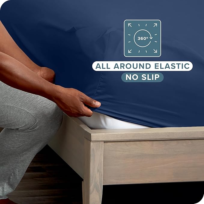Bare Home 2-Pack Fitted Bottom Sheets Split King - Image 3