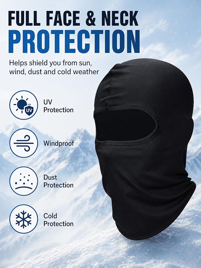 SATINIOR 6 Pcs Ski Mask Cover Balaclava Full Face Mask Summer Face Cover UV - Image 3