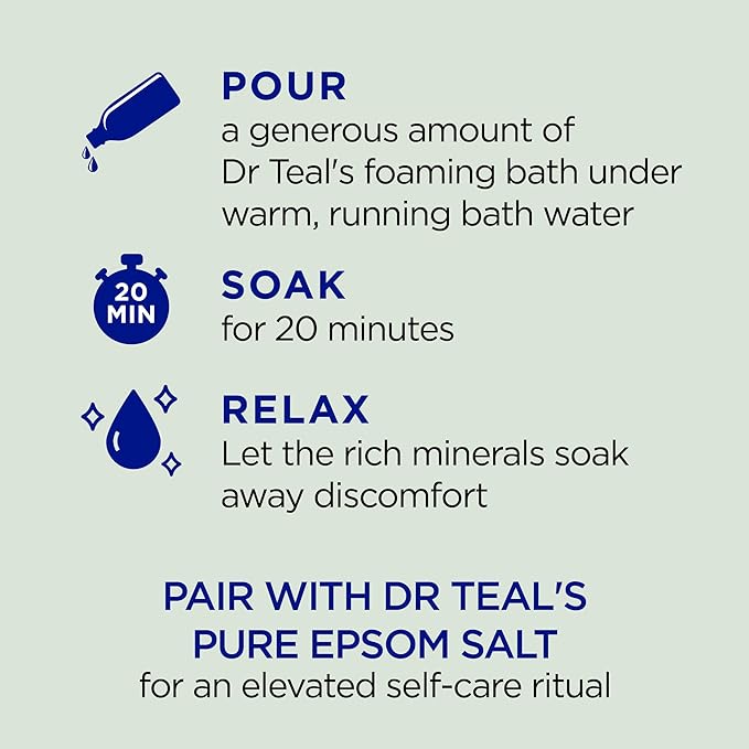 Dr Teal's Foaming Bath with Pure Epsom Salt, Relax & Relief with Eucalyptus & - Image 3