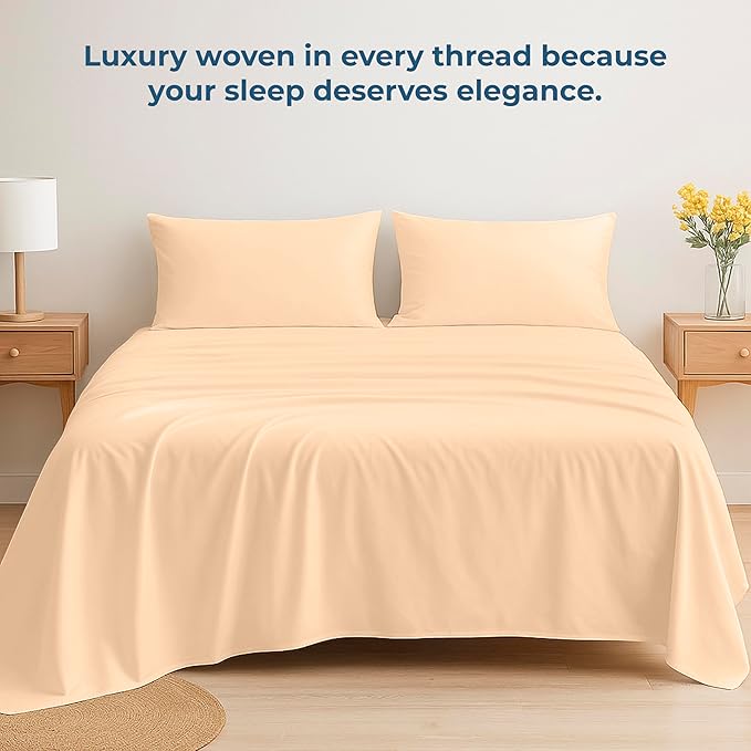 Royale Linens 100% Organic Cotton Queen Flat Sheet Only - Image 6