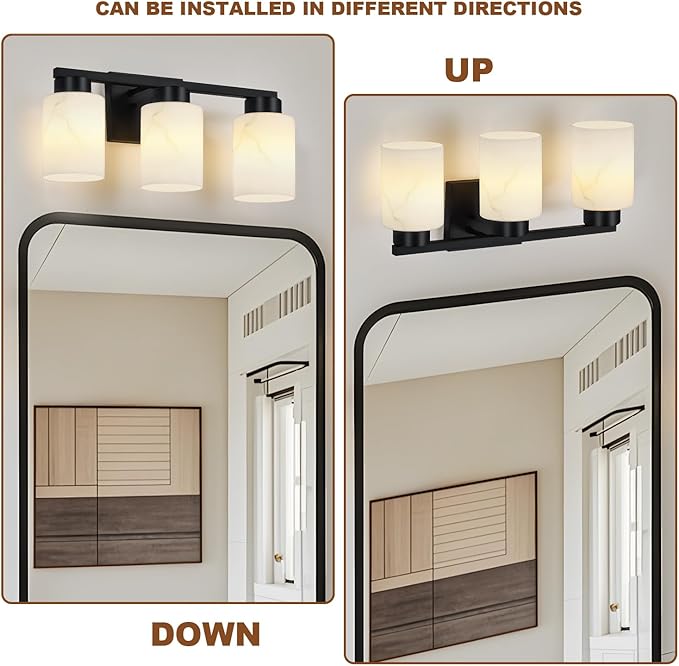 3-Light Bathroom Light Fixtures, Modern Vanity Lights, Living Room, E26 Base - Image 5