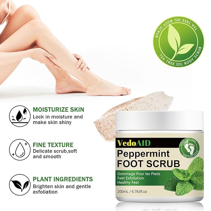 Peppermint Foot Scrub – Natural Exfoliating Cream - Image 4