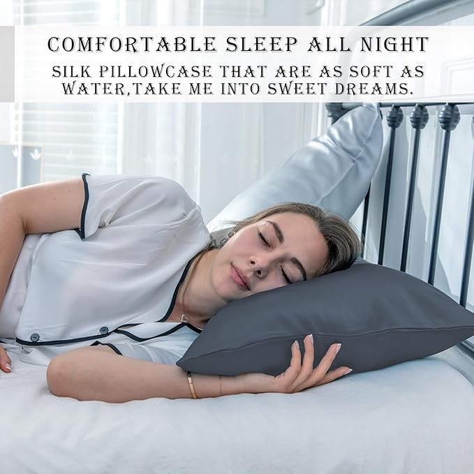 Silk Pillow Cases 2 Pack, Soft Breathable and Sliky Queen Size Pillow Cases Set - Image 6