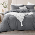 NEXHOME PRO Cotton Duvet Cover Queen Size Linen Look Textured Organic Natural by NEXHOMEPRO