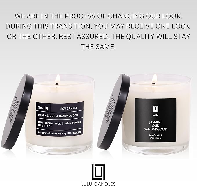Lulu Candles | Jasmine, Oud & Sandalwood | Luxury Scented Soy Jar Candle | Hand - Image 2
