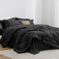 Love's cabin Twin XL Comforter Set Black, 5 Pieces Twin XL Bed in a Bag by Lovescabin