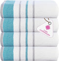 CASA COPENHAGEN White Bay 4Pcs 100% Egyptian Cotton Designer Hand Towels Gift by CASACOPENHAGEN