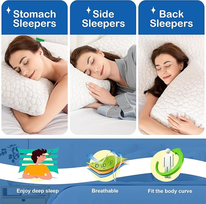 Side Sleeper Pillow for Adults, King Size Cooling Pillow for Neck and Shoulder - Image 6