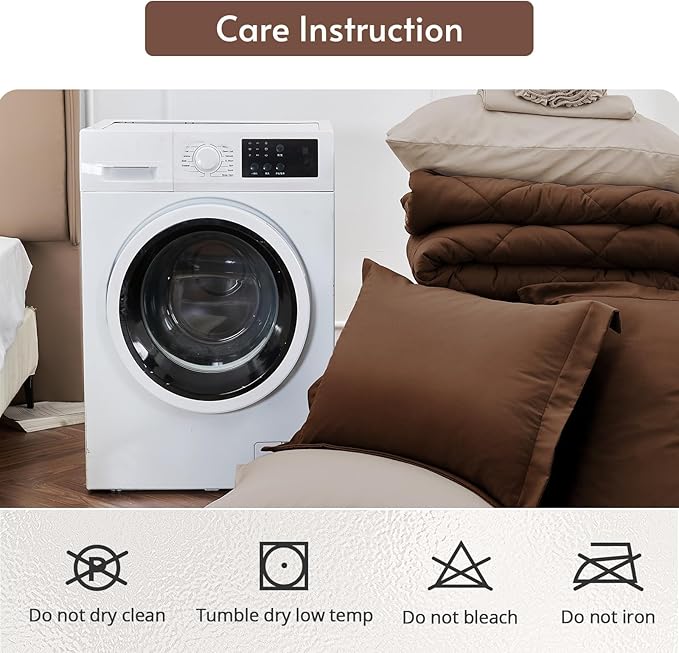 MUXHOMO 7 Pieces King Comforter Set, Reversible Bed in a Bag King Size - Image 9