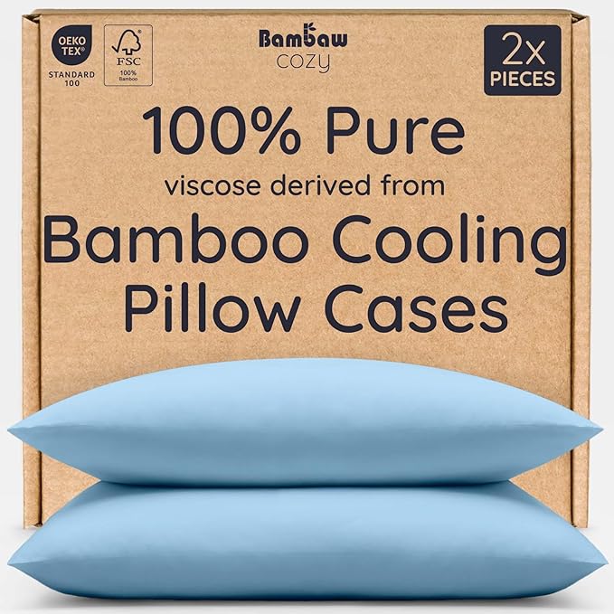 Bambaw 100% Viscose Derived from Bamboo Pillowcases King Size – Set of 2 by Bambaw