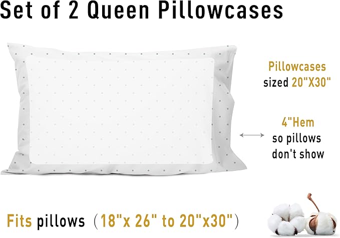 Sunflower Queen Pillowcases Set of 2, 100% Cotton Queen Size Pillow Cases 2 - Image 8