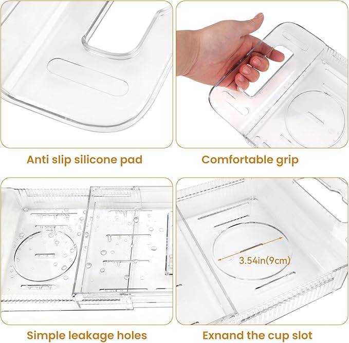 Foldable Bathtub Tray, Expandable to 80cm Acrylic Bath Tray - Image 5