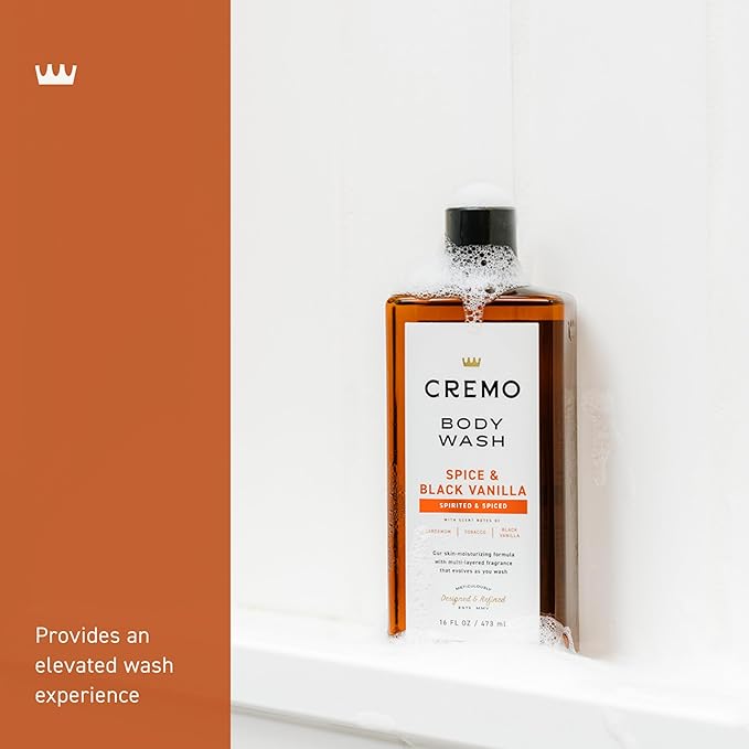 Cremo Body Wash for Men, Rich-Lathering Spice & Black Vanilla, 16 Fl Oz - Image 3