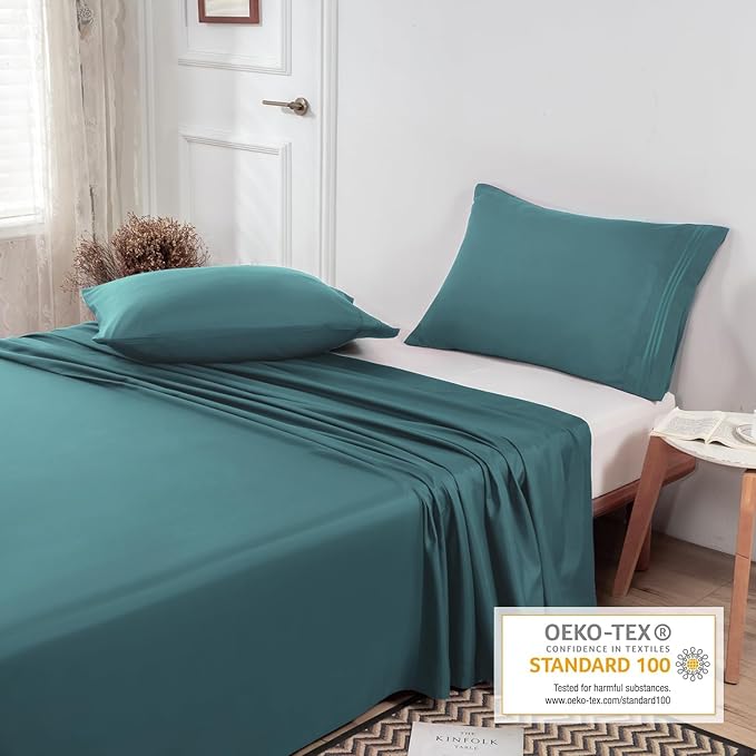 Lirex Twin Size Flat Sheet Only，Ultra Soft & Breathable Brushed 1800 - Image 4