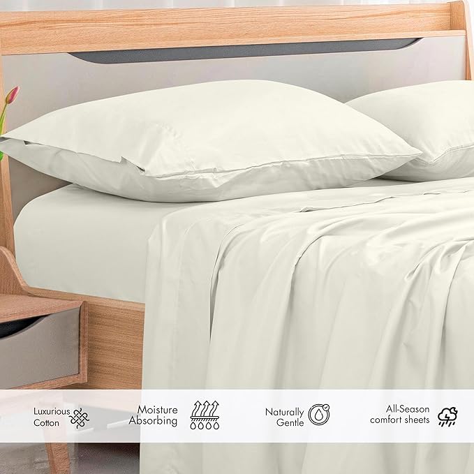 Royale Linens 300 Thread Count 100% Long Staple Combed Cotton Flat Sheet - Image 3
