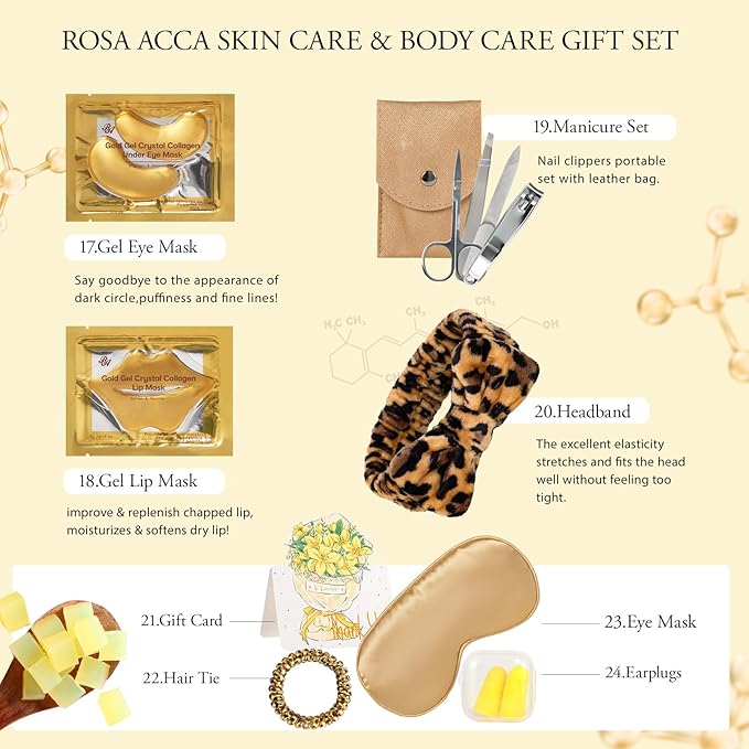 32 Pcs Mother's Day Gift for Mom, Leopard Facial Skin Care Set for Women - Image 6