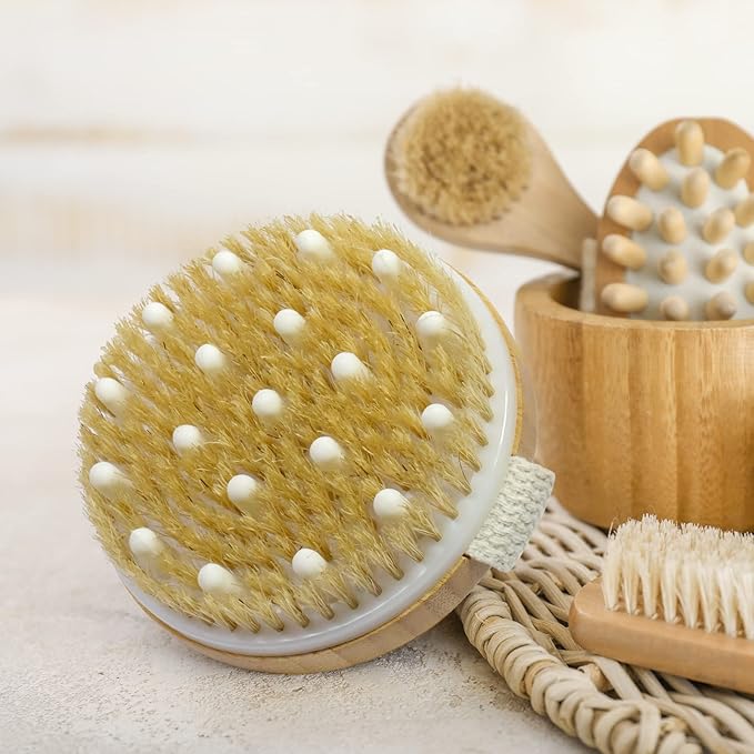 Bamboo Dry Body Brushes, Dry Body Scrubber - Image 6