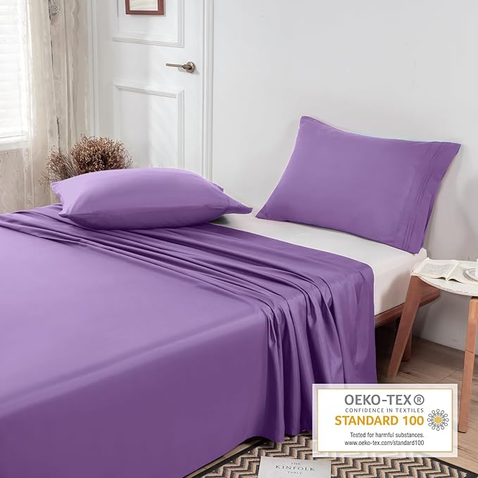 Lirex White Twin Flat Sheet Only, Ultra Soft & Breathable Brushed 1800 - Image 4